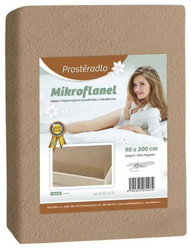 Bellatex Sheet Microflannel 180 × 200 19/017 brown - Bedsheet - Main image