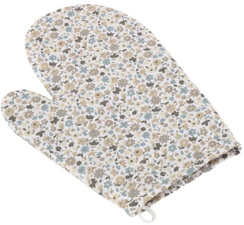 BELLATEX Handkerchief EMA 28 × 18cm beige and blue flower, 66/547 - Oven Mitt - Main image