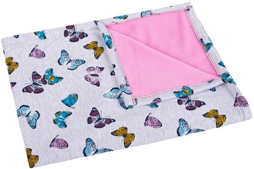 Bellatex Bára baby blanket 528/422, pink, butterflies - Blanket - Main image