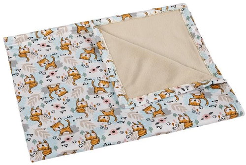 Bellatex Bára baby blanket 528/427, beige, cat motif - Blanket - Main image