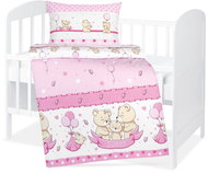 BELLATEX Baby bedding Agata 90/083 bear family, pink, 90 × 135, 45 × 60 - Bed Linen