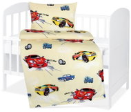 BELLATEX Children's bedding Agata 90/027 racing cars yellow, 90 × 135, 45 × 60 - Bed Linen