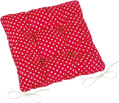 BELLATEX Sedák Adéla 41/014 prošívaný 40 × 40 cm, červený puntík - Podsedák na židli - Hlavní obrázek