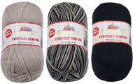 BELLATEX s.r.o. Příze Everyday Senfoni 3 × 100 g - 71028 šedá, černá - Yarn