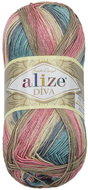 Bellatex Příze Diva batik 100 g -  7399 béžová, růžová, zelená - Yarn