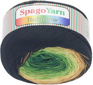 Bellatex Yarn SpagoYarn Rainbow 250 g - 6 brown, green - Yarn