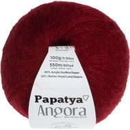 BELLATEX Yarn Angora Merino Papatya 100 g - 3250 burgundy - Yarn