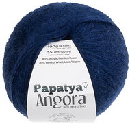 BELLATEX Yarn Angora Merino Papatya 100 g - 5280 dark blue - Yarn