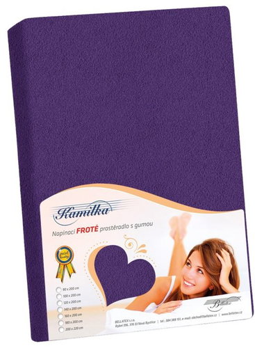 BELLATEX K4 Terry cloth fitted sheet 140 × 200 031 plum - Bedsheet - Main image