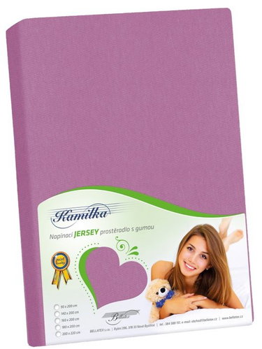 BELLATEX J5 JERSEY fitted sheet 140 × 200 022 dark purple - Bedsheet - Main image
