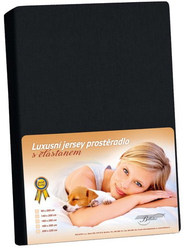BELLATEX KL4 Jersey s elastanem prostěradlo 180 × 200 348 černé - Bedsheet - Main image