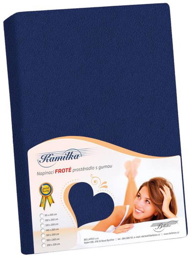 BELLATEX Terry sheet 140 × 200, navy blue - Bedsheet - Main image