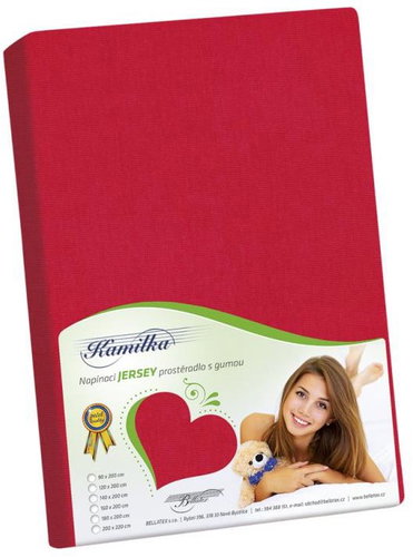 BELLATEX Jersey prostěradlo 180 × 200 × 40 cm 014 červené - Bedsheet - Main image