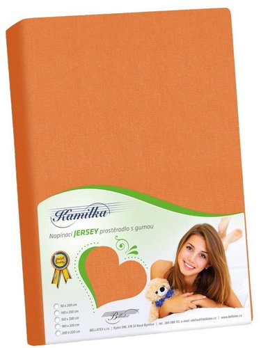 BELLATEX Jersey prostěradlo 180 × 200 × 40 cm 049 mandarinkové - Bedsheet - Main image