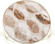 BELLATEX Seat EMA 79/565 round smooth d.40 cm Beige leaves - Chair Cushion