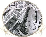 BELLATEX Seat EMA 79/566 round smooth d.40 cm Newspaper black and white - Chair Cushion
