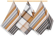 Bellatex Towel set 3 pcs 50 × 70 cm, 173 stripe mustard, brown - Kitchen Towel