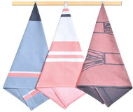 Bellatex Set of 3 towels 50 × 70 cm, 136 geometry salmon - Kitchen Towel