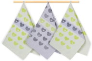 BELLATEX Utěrka sada 3 ks 50 × 70 146 srdce zelené, šedé - Kitchen Towel