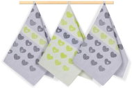 BELLATEX Utěrka sada 3 ks 50 × 70 147 srdce šedé, zelené - Kitchen Towel
