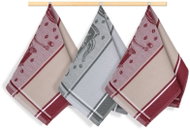 BELLATEX Utěrka sada 3 ks 50 × 70 138 kávový šálek vínová, šedá - Kitchen Towel