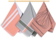 BELLATEX Utěrka sada 3 ks 50 × 70 140 geometrie losos, šedá - Kitchen Towel
