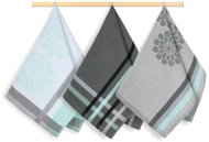 BELLATEX Utěrka sada 3 ks 50 × 70 144 květ tyrkys, šedá - Kitchen Towel