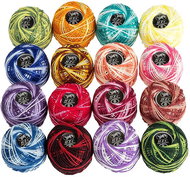 BELLATEX Příze vyšívací sada 16 ks × 45 m - mix duhových barev - Yarn