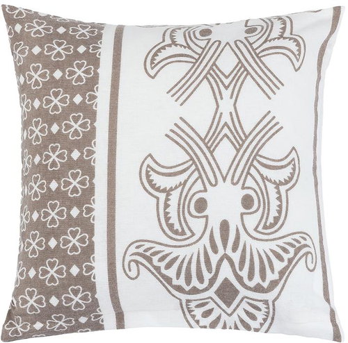 BELLATEX Linen 12/368 A 40 × 40 cm ornament coffee - Pillowcase - Main image