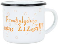 BELIS Enamel mug 8 cm/0,35 l, white "thirst" in box - Mug