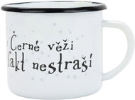 BELIS Enamel mug 8 cm/0,35 l, white "black tower" in box - Mug