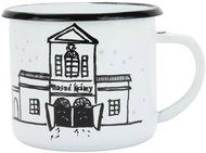 BELIS Enamel mug 8 cm/0,35 l, white "meat junk" in box - Mug