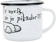 BELIS Enamel mug 8 cm/0,35 l, white "ČB/pikador" in box - Mug