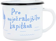 BELIS Enamel mug 8 cm/0,35 l, white "the most gluttonous captain" in box - Mug