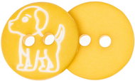 Buttons Žirovnice Button 1,5 cm doggy ochre 2 holes 44692 set of 6 pcs - Button