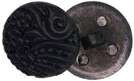 Bellatex G - button d.15mm black, flower pattern - 33 - Button
