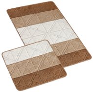 BELLATEX Bany szett 60 × 100 cm + 60 × 50 cm háromszögek barna színben - Fürdőszobai szőnyeg