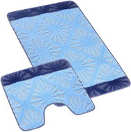 Bellatex Sada Bany 60 × 100 cm + 60 × 50 cm 810/003 vzor paprsky modré - Koupelnová předložka