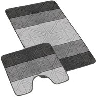 Bellatex Bany set 60 × 100 cm + 60 × 50 cm 810/006 pattern triangles grey - Bath Mat