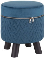 Sametová podnožka tmavě modrá APPIE, 254085 - Footstool