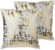 BELIANI, Sada 2 bavlnených vankúšov 45 × 45 cm v zlate farbe GARDENIA, 198583 - Vankúš