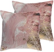 BELIANI, Sada 2 vankúšov abstraktná 45 × 45 cm ružová LANTANA, 205676 - Vankúš