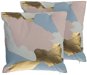 BELIANI, Sada 2 bavlnených vankúšov abstraktná 45 × 45 cm ružová so zlatým IXIA, 205743 - Vankúš