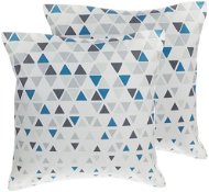 BELIANI, Sada 2 polštářů geometrických vzorů 45 x 45 cm šedá a modrá CLEOME, 205791 - Polštář