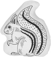 Vankúš BELIANI, Detský vankúš veverička 42 × 48 cm čiernobiely KOLKATA, 243912 - Polštář