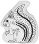 Vankúš BELIANI, Detský vankúš veverička 42 × 48 cm čiernobiely KOLKATA, 243912 - Polštář