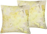 BELIANI, Sada 2 vankúšov so škvrnitým motívom 45 × 45 cm bielo-zlatá PACHIRA, 255417 - Vankúš