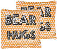BELIANI, Sada 2 polštářů s nápisem 40 x 40 cm RADZKOT oranžová, 256732 - Pillow