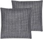 BELIANI, Sada 2 zamatových vankúšov s geometrickým vzorom 45 × 45 cm sivé ASPIDISTRA, 290371 - Vankúš