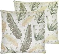 BELIANI, Sada 2 polštářů s motivem listů 45 x 45 cm zeleno béžových RHAPIS, 290526 - Pillow